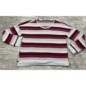 Lucky Brand Sweater Womens XL Multicolor Striped Long Sleeve Polyester‎ Blend
